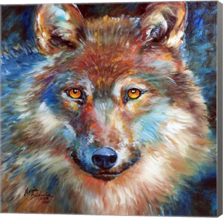 Framed Timber Wolf Abstract Print