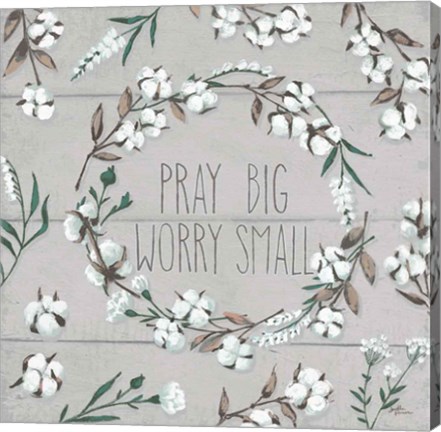 Framed Blessed VI Gray Pray Big Worry Small Print