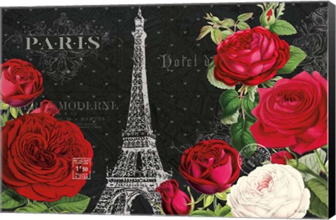 Framed Rouge Paris I Black Print