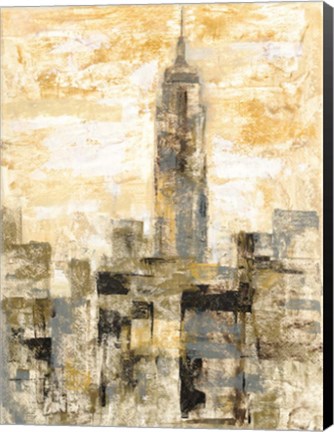 Framed Manhattan Gray and Gold II Print