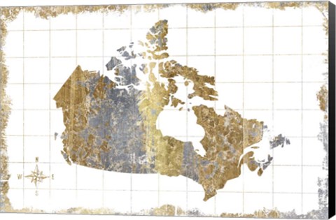 Framed Gilded Map Canada Print