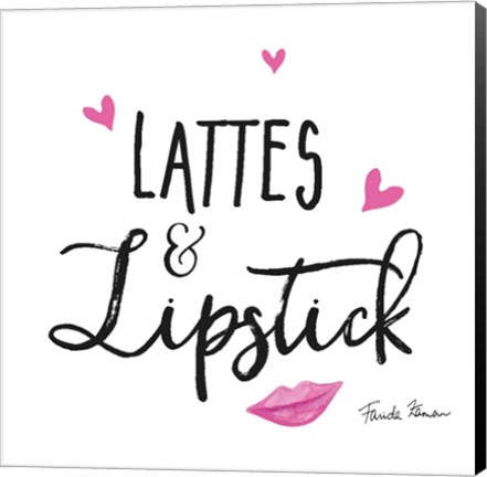 Framed Lattes and Lipstick Print