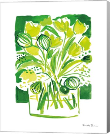 Framed Lemon Green Tulips II Print