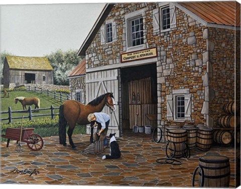 Framed Barrels and Shoes Print