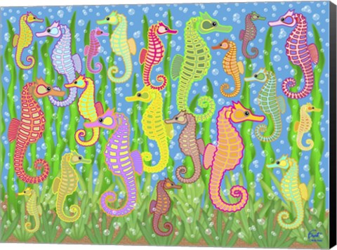 Framed Seahorse Rainbow Dream Print