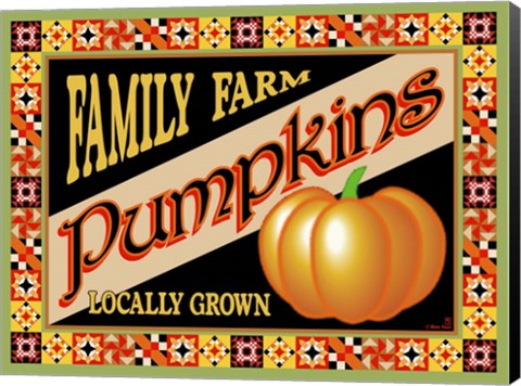 Framed Pumpkin Crate Label Print