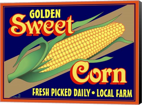 Framed Sweet Corn Crate Label Print
