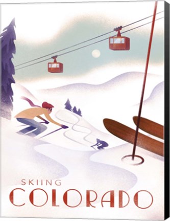 Framed Colorado Skiing Print