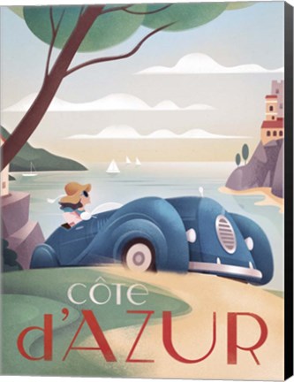Framed France Riviera Print