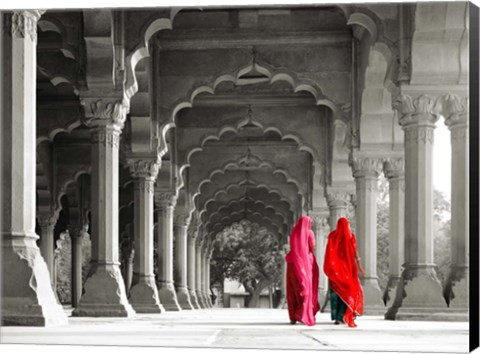 Framed Women in Traditional Dress, India (BW) Print