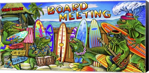 Framed Tropical Board Meeting Print