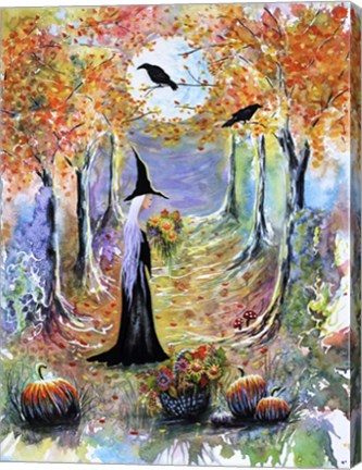 Framed Autumn Witch Print