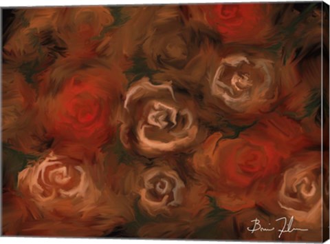 Framed Bed of Roses Print