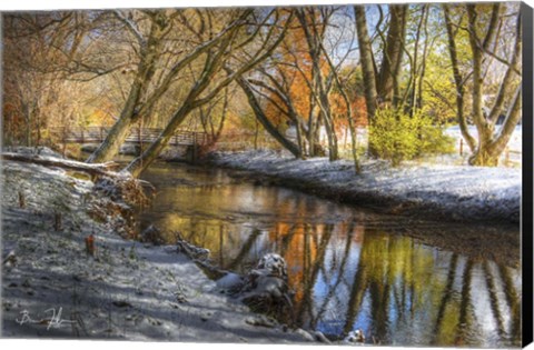 Framed Bridge In The Snow Print