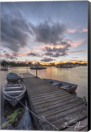 Framed Houseboat Pier Print