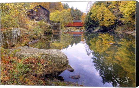 Framed Autumn At The Mill Print