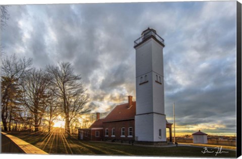 Framed Presque Isle Lighthouse Print