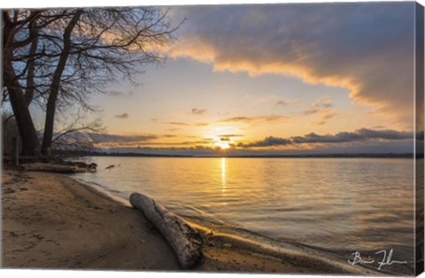Framed Presque Isle Sunrise Print