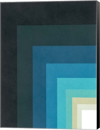 Framed Blue Corner Up Left Print