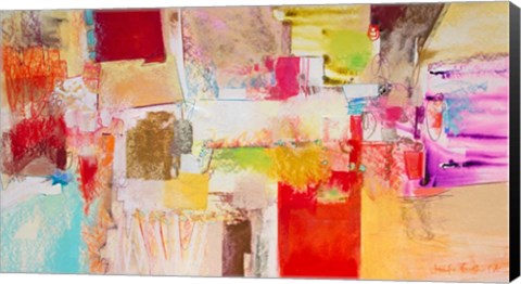 Framed Red and Gold Leaf 3 Print