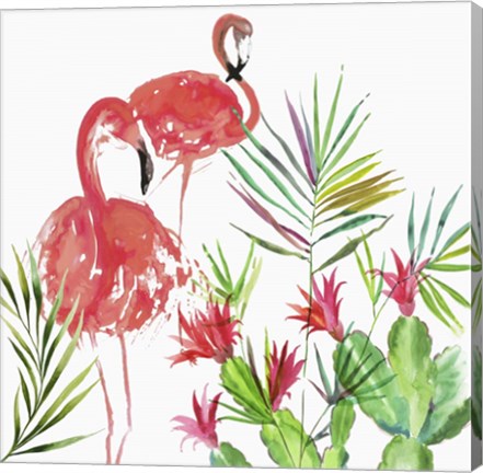 Framed Flamingo Pairing Print