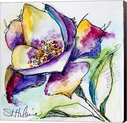 Framed Watercolor Violet Print