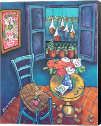Framed Quiet Corner in Collioure Print