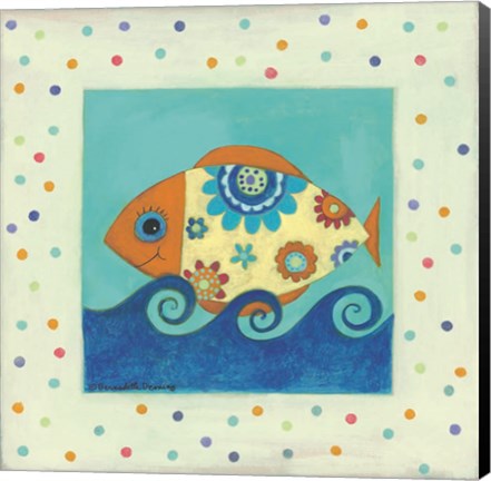 Framed Happy Floral Fish Print