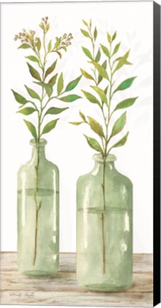 Framed Simple Leaves in Jar III Print