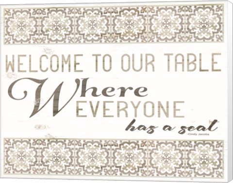 Framed Welcome to Our Table Print