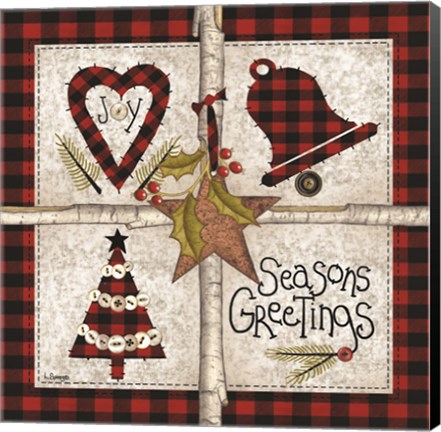 Framed Four Square Seasons Greetings Print