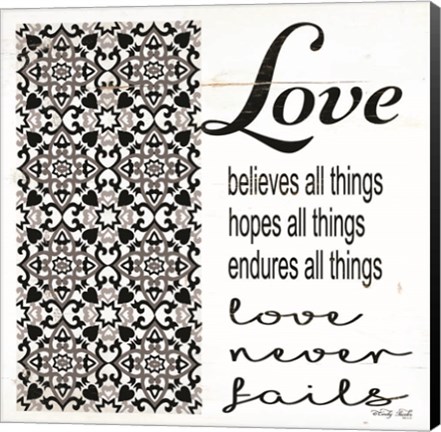 Framed Love Never Fails Print