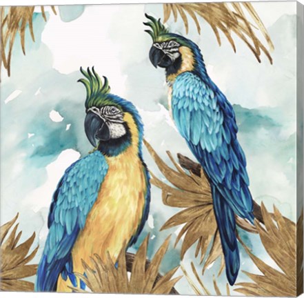 Framed Golden Parrots Print