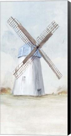 Framed Blue Windmill I Print