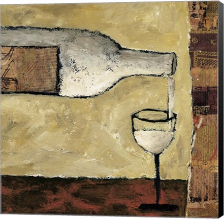 Framed White Wine Pour Print