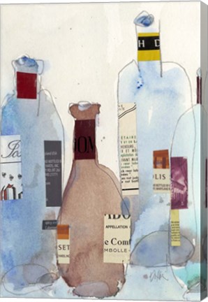 Framed Wine Bottles IV Print