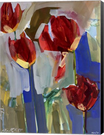 Framed Painterly Tulips I Print