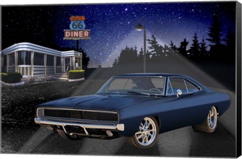 Framed Diners and Cars VI Print