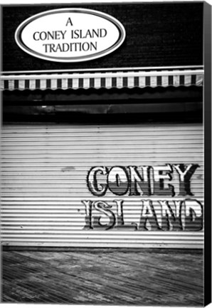 Framed Coney Island New York Black/White Print