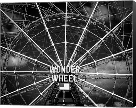 Framed Wonder wheel  New York Black/White Print