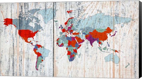 Framed World map II Print