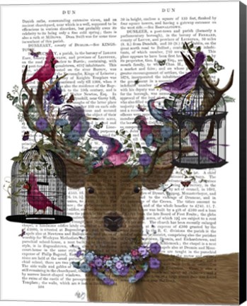 Framed Deer Birdkeeper, Tropical Bird Cages Print