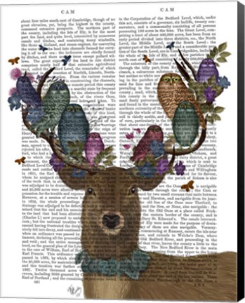 Framed Deer Birdkeeper, Owls Print