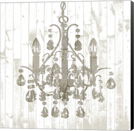 Framed Shiplap Chandelier I Print