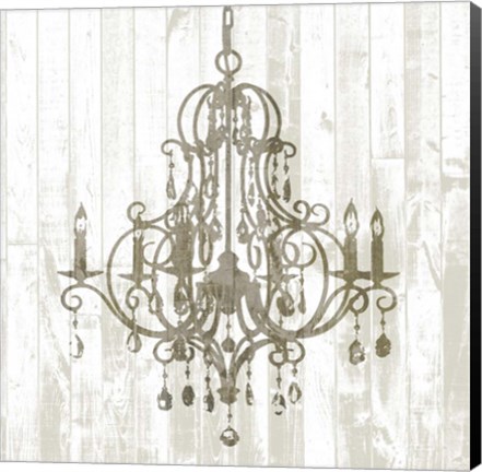 Framed Shiplap Chandelier II Print