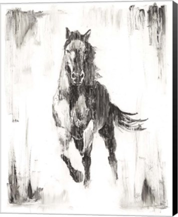 Framed Rustic Black Stallion II Print