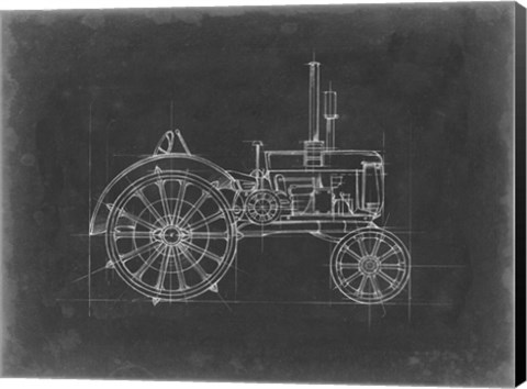 Framed Tractor Blueprint II Print