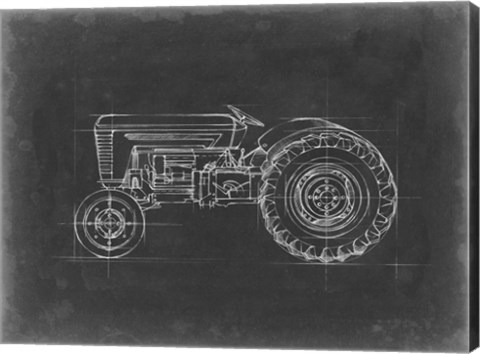 Framed Tractor Blueprint I Print