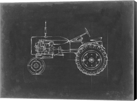 Framed Tractor Blueprint III Print