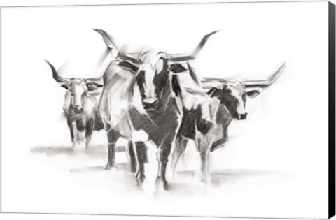 Framed Contemporary Cattle I Print